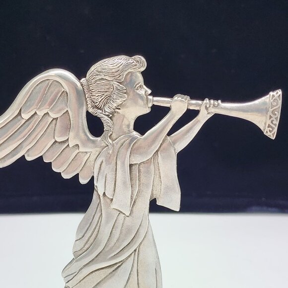 Vintage 1987 Seagull Pewter Canada Angel Figurine Blowing Trumpet - Picture 5 of 9